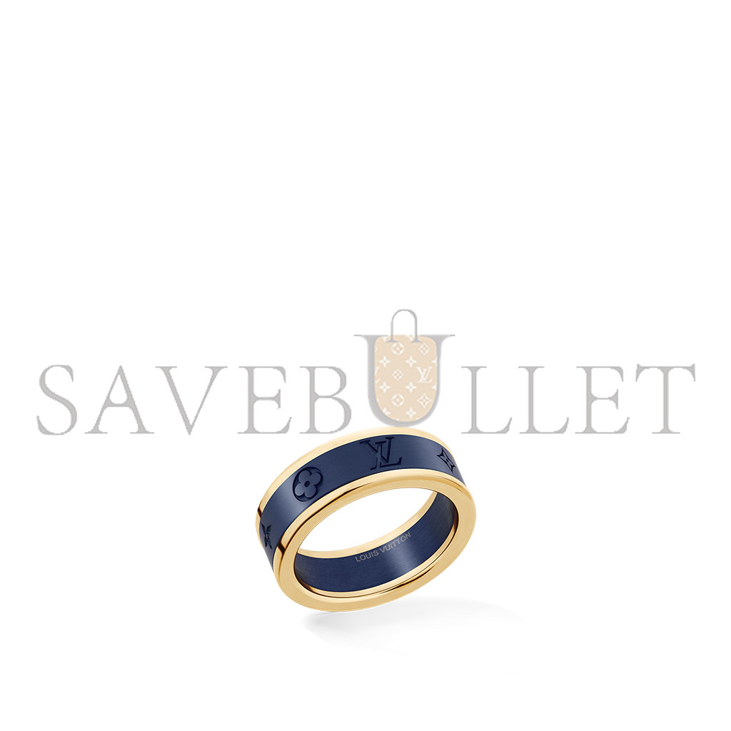 LOUIS VUITTON LES GASTONS VUITTON SMALL RING, YELLOW GOLD AND TITANIUM Q0H44Q